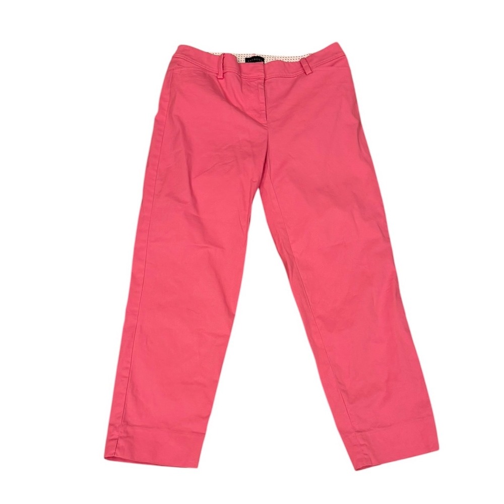 Preppy Lux Talbots Perfect‎ Crop Pant Pink Cotton Chino Straight Leg Trousers 4